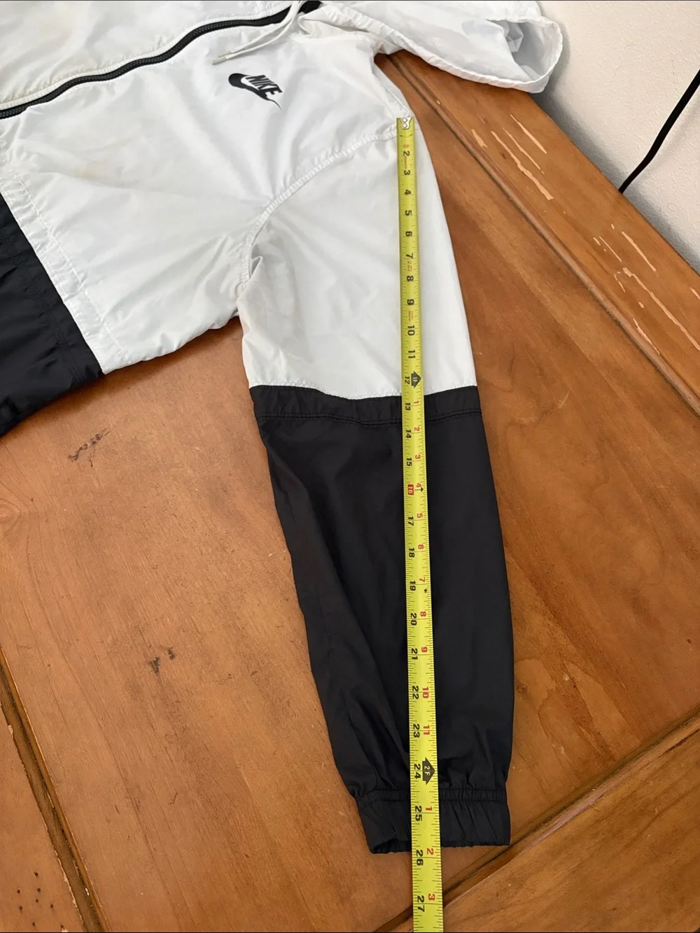 Nike Two-Tone White and Black Hooded Windbreaker Jacket Size 3X